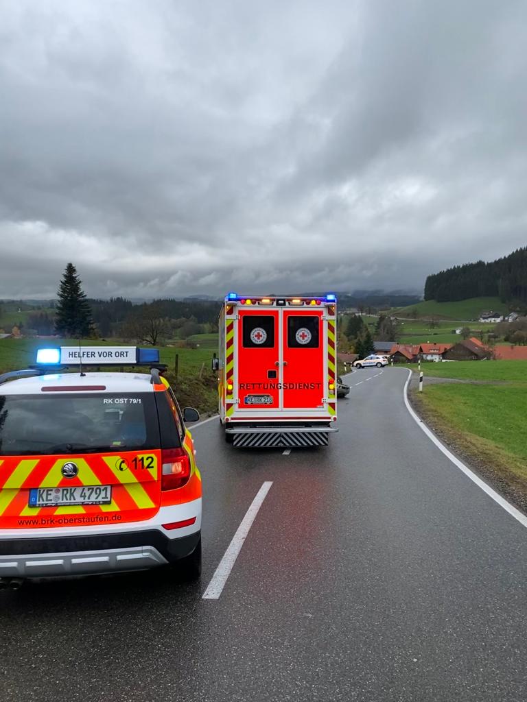 HVO in Oberstaufen aktiv bei einem Unfall.